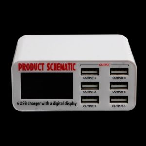 EU/US/UK Plug 6A 6 USB Port Fast Charger HUB Wall Charging Adapter LCD Screen Dropship