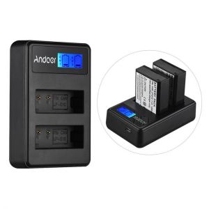 Andoer LCD2-LPE Compact Dual Channel LCD Camera Battery Charger for Sony NP-FZ100 / Canon LP-E10 / LP-E12 /LP-E17 Camera Battery