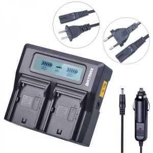 1pcs NP-F960 NP-F970 NP-F750 Ultra Fast 3X Faster Dual Digital Charger for Sony NP-F960 NP-F950 NP-F770 NP-F750 NP-F550 FM-500H