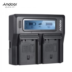 Andoer EN-EL15 Dual Channel Digital Camera Battery Charger w/ LCD Display for Nikon D500 D610 D7000 D7100 D750 D800 D810 D7200