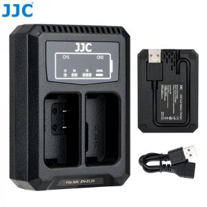 JJC USB Dual Battery Charger for Nikon Z50 Cameras fit with Nikon EN-EL25 Rechargeable Lithium-Ion Battery