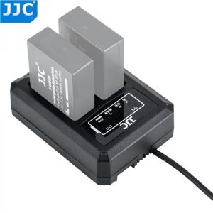 JJC USB Dual Battery Travel Charger for Fuji Fujifilm NP-W126 NP-W126S X-T3 X100F X-H1 X-Pro2 X-Pro1 X-T2 X-T1 X-T30 II X-T20