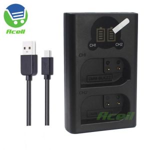 DMW-BLK22 LCD Dual battery Charger for Panasonic LUMIX DC-S5 DC-S5K DC-GH5M2 DC-GH5II Camera Replace DMW-BTC15