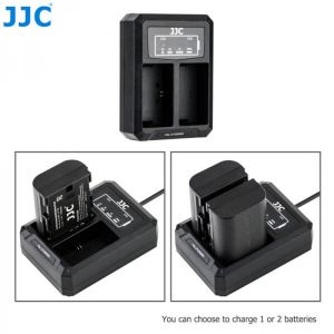 JJC USB Dual Battery Charger for Canon LP-E6 LP-E6N EOS R R5 R6 6D Mark II 5D Mark IV III II 70D 80D 6D 7D Replaces LC-E6 LC-E6E