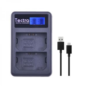 Tectra NP FZ100 NP-FZ100 NPFZ100 LCD USB Dual Charger for Sony ILCE-9, BC-QZ1, a7r3, A7RIII, ILCE-7RM3, A9R, 7RM3, camera