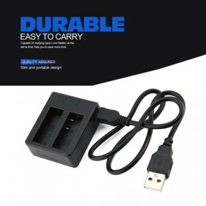 For SJCAM Camera Accessories Battery Dual Charger For SJ4000 SJ4000 Wifi SJ4000+ SJ5000 WiFi SJ5000+ Plus M10 With USB Cable