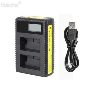 NB-6LH NB-6L USB LCD Dual Battery Charger For Canon Powershot SX240 HS SX270 SX280 SX500 SX510 SX610 SX700 HS/SX170 IS/ ELPH 500