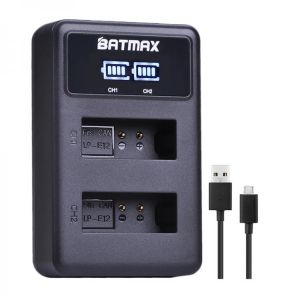 LED Dual USB Battery Charger  for Canon LP-E12 LP E12 LPE12 Battery Canon EOS 100D Kiss X7 Rebel SL1 EOS M10 DSLR Cameras