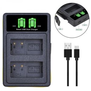 1pc DMW-BLC12 For Panasonic FZ1000 FZ200 FZ300 G5 G5K G6 G7 GH2 DMC-GX8 Bateria LED USB Dual Charger With USB Cable&Type C Por