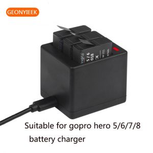 GEONYIEEK for Gopro Hero5 6 7 8 Sports Camera Battery Charging Fast Charging Compartment Camera Battery Charger LED Indicator