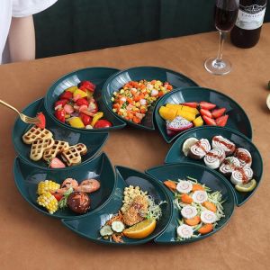 Creative Wheat Straw Plates UnbreakableDinner Plates Moon Sharp Plate Food Fruit Snack Flavor Plate Dishwasher Microwave Safe