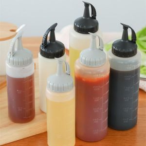 175ML/350ML Squeeze Condiment Bottles Oil Can Sealing Cap Seasoning Jar Salad Sauce Bottles Ketchup Cruet Kitchen Supplies