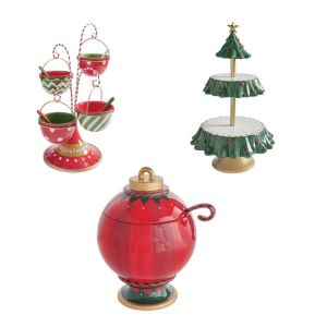 77JF Christmas Tree Dessert Table Display Rack Tiered Cupcake Stand Fruit Plate Mini Cakes Candy Tower Snack Tray Decoration