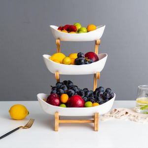 Plastic Living Room Home Three-layer Fruit Plate Candy Dish Creative Modern Dried Fruit Fruit Basket Snack Plate