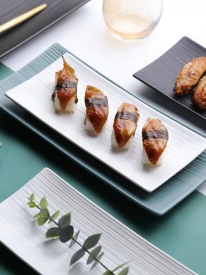 Creative Rectangle Ceramic Plate Steak Plate Plate Western Dinner Plate Sushi Plate Dinner Plate Household Tableware