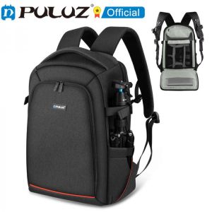 PULUZ Outdoor Portable Waterproof Scratch-proof Dual Shoulders Backpack Handheld PTZ Stabilizer Camera Bag with Rain Cover