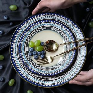 1pc steak dish tableware geometry tableware Western plate ceramic Dinner Plate dish porcelain dessert dinnerware cake plate