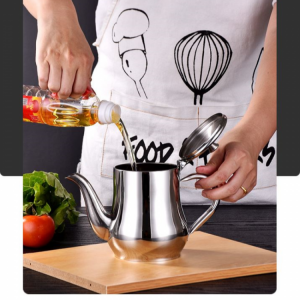 Condiment Container Seasoning Vinegar Dispenser Stainless Steel Oil Bottle Teapot Household Filter Oil Tank Kitchen Accessories