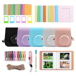 Besegad 40PCS Camera Accessories Set with PU Case Stickers Photo Frame Album Strap for Fujifilm Instax Mini 11 Instant Camera