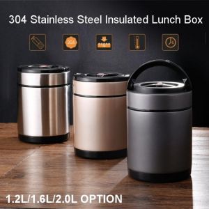3 Layers Large Capacity Bento Lunch Box 1.2/1.6/2.0L Food Container Pail Insulated Thermal Dinnerware Stainless Steel Lunch Box