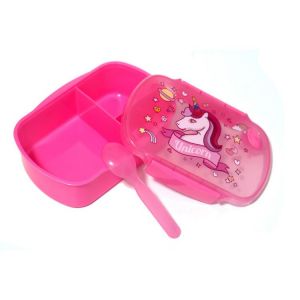 New Unicorn Lunch Box Food Grade PP Cartoon Student Kids Back to School Division Breathable Bento Boxes with Spoon