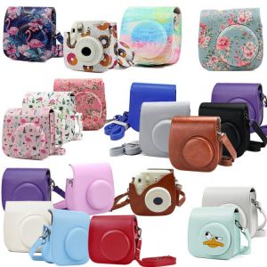 Mini Camera Case Bag Instant Film Cameras PU Leather Cover for Fujifilm Instax with Shoulder Strap  For Instax Mini 9 Mini 8+
