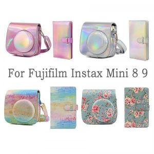 Besegad PU Leather Instax Camera Case Bag with Mini Photo Album for Fujifilm Instax Mini 8 9 Instant Cameras Kit Accessories
