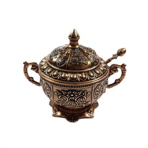Turkish Delight and Sugar Bowl Pot Decorative Authentic Medieval Style With Spoon Cover Wedding Gift New Home Woman Man