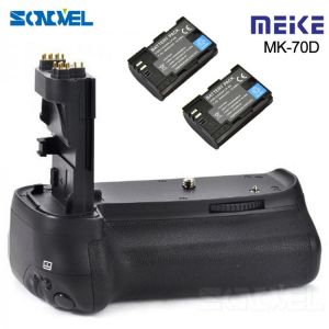 Meike MK-70D Vertical Battery Grip Holder with 2x LP-E6 Battery For Canon EOS 70D 80D DSLR Camera as BG-E14