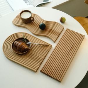 Water Ripple Bread Dessert Tray Cutting Chopping Board Creative Geometric Design Placement Plate Curved Surface Art Mold