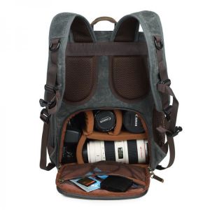 Batik Canvas Photography Camera Backpack Tripod Bag Padded Water-resistant Lens Case for Nikon/Canon/Sony SLR Camera Accessories