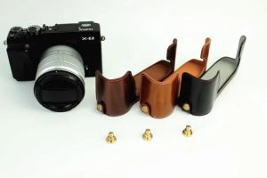 Fashional Camera Bag Case For Fujifilm XE2 X-E2 X-E1 XE1 PU Leather Half Body Set Cover With Battery Opening
