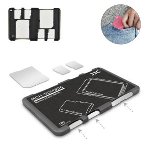 JJC 6 Slots Memory Card Case Wallet Holder for 2 SD SDXC SDHC 4 MSD Micro SD TF MicroSD Card Storage Organizer Keeper Protector