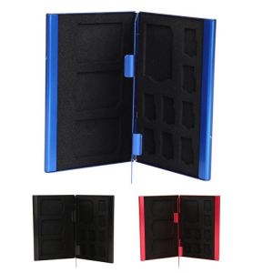 ALLOYSEED Hot 12 in 1 Memory Card Case Portable Deck Aluminium Alloy 8TF + 4SD Memory Cards Storage Holder Box Cases