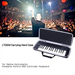 LTGEM EVA Black Carrying Hard Case for Native Instrument Komplete Kontrol M32 Controller Keyboard