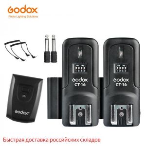 Godox CT-16 16 Channels Wireless Radio Flash Trigger Transmitter + 2x Receiver Set for Canon Nikon Pentax Studio Speedlite Flash
