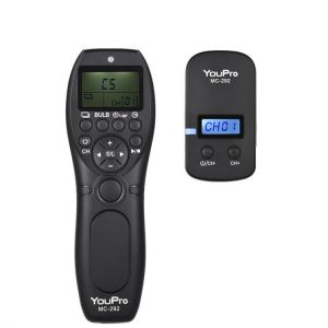 YouPro MC-292 DC0/DC2/N3/S2/E3 2.4G Wireless Remote Control LCD Timer Shutter Release Channels for Canon/Sony/Nikon/Fujifilm etc
