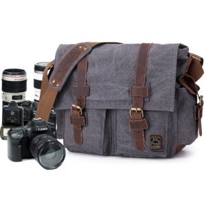 Retro Canvas Crossbody Shoulder Bags Sling DSLR SLR Photo Video Soft Casual Bag Pack Case Travel Camera Protective Cases