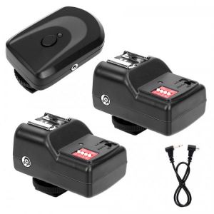 Flash Trigger 16 Channel Wireless Flash Trigger Set 1 Transmitter + 2 Receivers + 1 Sync Cord for Canon for Nikon for Olympus