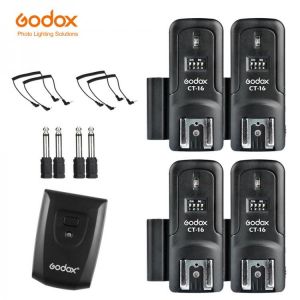 Godox CT-16 16 Channels Wireless Radio Flash Trigger Transmitter + 4PCS Receiver Set for Canon Nikon Olympus Pentax Studio Flash