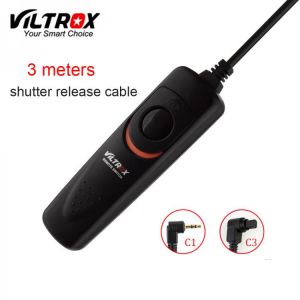 Viltrox 3 meters Remote Control Shutter Release Cable for Canon 1300D 1200D 760D 750D 700D 70D 80D/ 7D Mark II 6D 5D 5DII 5DIII