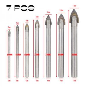 BINOAX 4/6/7 Pcs Glass Marble Porcelain Spear Head Ceramic Tile Drill Bits Set Spade Drill Bit 3/4/5/6/8/10/12mm