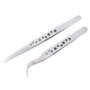 Professional Electronics Industrial Tweezers Anti-static Curved Straight Tip Precision Stainless Forceps Phone Repair Hand Tools