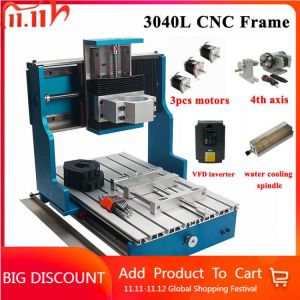 New Linear Guideway CNC Frame 3040L 4axis for Diy 3040 Enraving Milling Machine Router Lathe with Inverter Spindle and Motors
