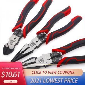 Effortless Multitool Flat Nose&Long Nose Pliers Steel Wire Stripper Cable Cutter Crimper Criming Hand Tools Electrician Cuttin