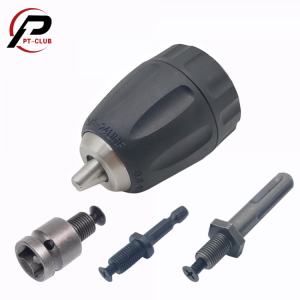 0.8-10mm Keyless Drill Chuck 3/8 - 24UNF Thread Quick Release Chuck Drill Holder with SDS-Plus Shank 1/4" Hex Square Wrench