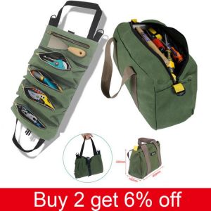 20Inch Large Capacity Oxford cloth Electrician Bag Wrench Roll Pouch Hanging Tool Zipper Carrier Tote Multi-function Tool Bag