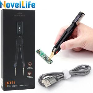 DT71 Mini Digital Tweezers Smart SMD Tester Portable LCR Meter Diode Resistor Capacitor Checker 10KHz Signal Generator Auto Scan