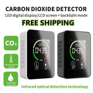 Indoor CO2 Sensor CO2 Meter Digital Air Detector Intelligent Air Quality Analyzer Air Pollution Monitor Gas Detector Medidor co2