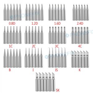5pcs Lead-free Solder Iron Tip I/B/K/2.4D/3C 900M Pure Copper Welding Head BGA Soldering Tools for 936 852d+ 909D Rework Station